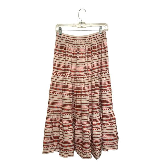 Tracy Reese Dresses & Skirts - Hope‎ for Flowers Tracy Reese Stripe Tiered Skirt Size Small Midi White Red Boho